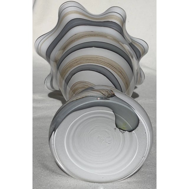 Vintage Amelia Art Fluted Mouth Blown Handkerchief Vase For Sale - Image 10 of 10