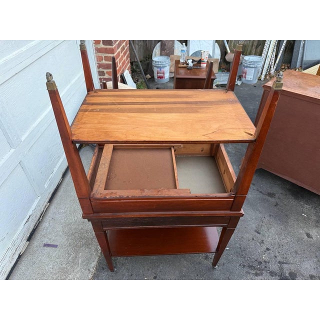 Pair of Vintage Federal Style Mahogany 2 Tier Side Tables by Mesman For Sale In Washington DC - Image 6 of 15