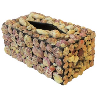 Seashell Tissue Box Cover, Circa 1960s For Sale