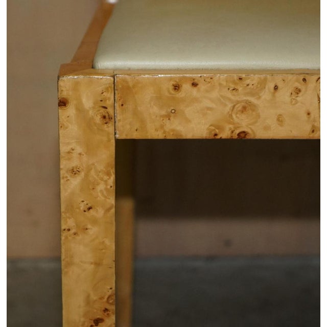 Vintage Art Deco Burr Walnut Ornately Carved Dining Table and Chairs, Set of 7 For Sale - Image 17 of 18