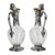 French Glass Wine Jugs in Silver, Set of 2 For Sale - Image 4 of 10
