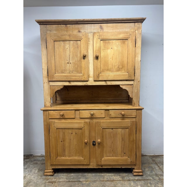 19th Century 19th Century European Pine Housekeepers Cabinet For Sale - Image 5 of 7