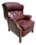 Vintage Hancock and Moore Burgundy Leather Wingback Chair/Recliner For Sale