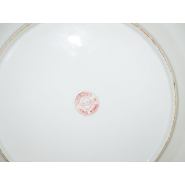 Ceramic Vintage Hand Painted Porcelain Rose Medallion Mid Century Dinnerware, 5 Pc For Sale - Image 7 of 11