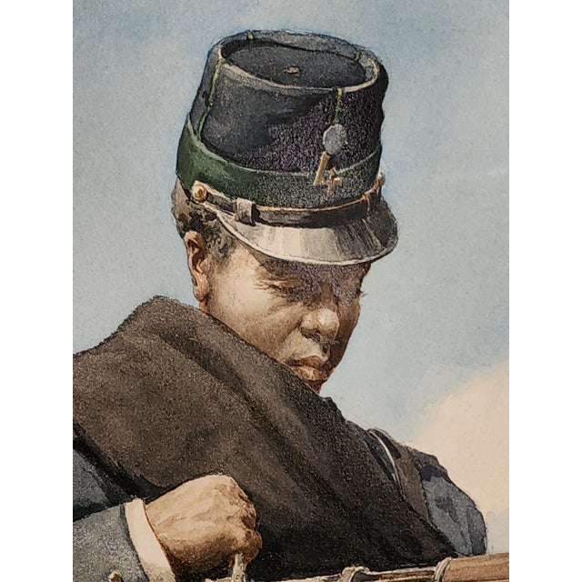 Paint Juan Sannuy (1850-1905) Listed Artist 1898 Watercolor Soldiers in Field For Sale - Image 7 of 12