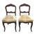 Pair of Victorian Ladder Back Carved Mahogany and Upholstered Seat Chairs For Sale