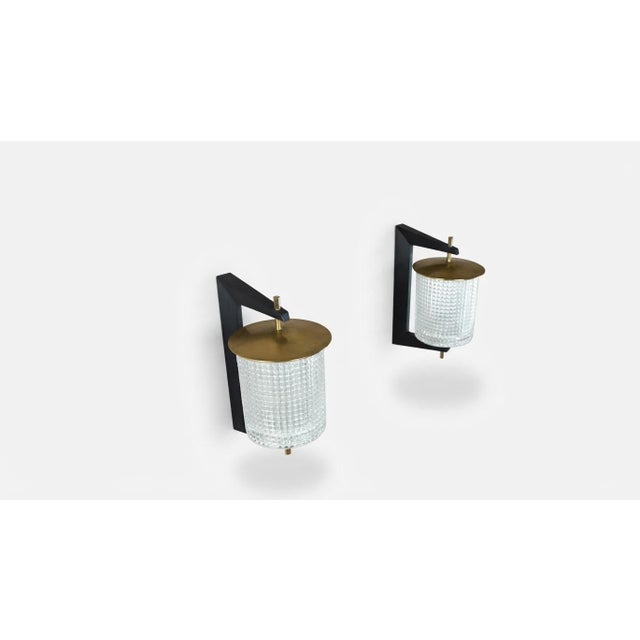 Vintage Wall Sconces by Carl Fagerlund for Orrefors, 1960, Set of 2 For Sale - Image 6 of 6