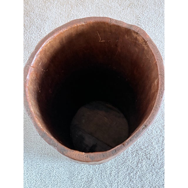 Wood Rustic Hand Hollowed Tree Trunk Umbrella Stand For Sale - Image 7 of 11