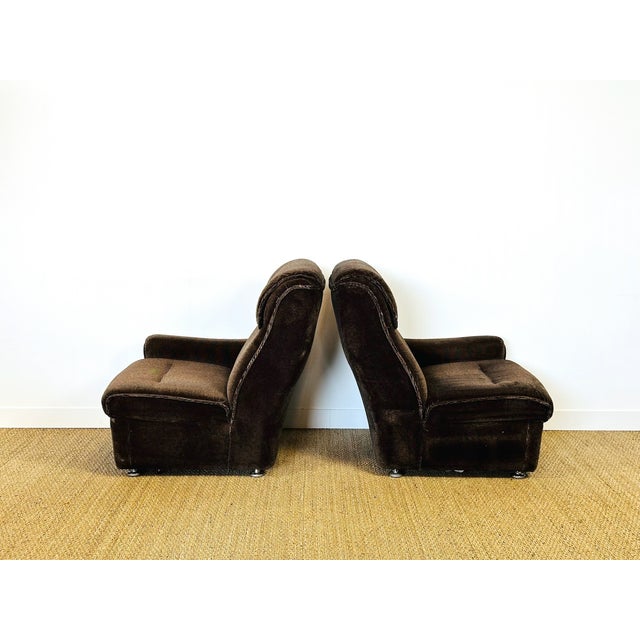 Vintage Velvet Living Room Set, 1960s, Set of 3 For Sale - Image 6 of 18