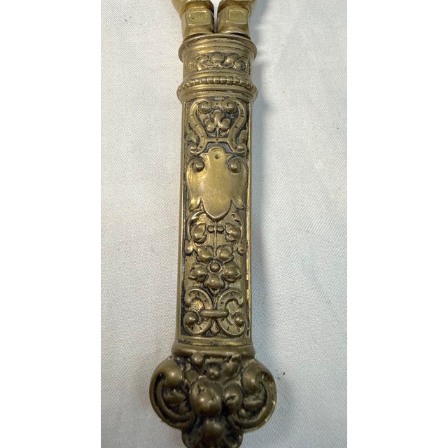 19th Century Antique 19th Century Victorian Sewing Scissors Dagger W/ Brass Handles & Sheath For Sale - Image 5 of 11