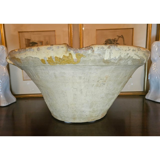 A Monumental 19th Century French Tian Bowel With 2 Loop Handles and Beautiful Poor Spout For Sale - Image 4 of 18