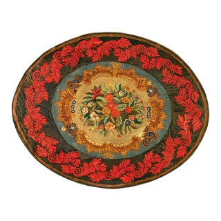 19th Century Oval American Hooked Rug ( 7'6" X 9'6" - 230 X 290 Cm ) For Sale