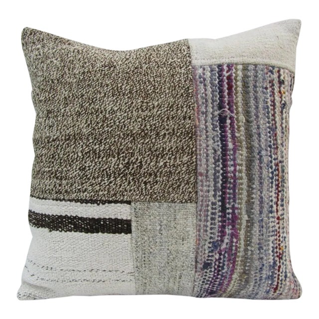 Handmade Patchwork Turkish Kilim Pillow Cover For Sale