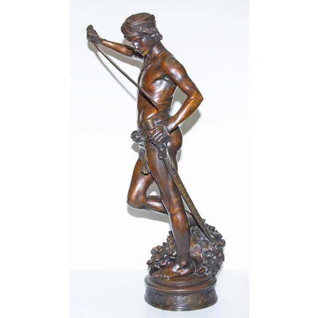 Large French Bronze Sculpture of David and Goliath by Antonin Mercié 42