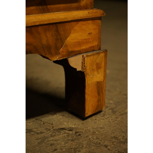 Petite 4 Drawer Burl Olivewood Campaign Style Chest For Sale - Image 9 of 9