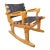 Mid-Century Modern Angel Pazmiño "Cotacachi" Hand-Tooled Leather Rocking Chair For Sale