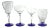 Antique 16 piece set cobalt blue-footed panel crystal stemware with a hand-cut stars and flower pattern, circa 1920. A...