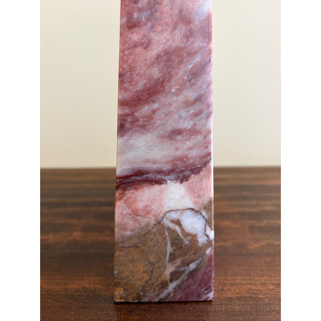 Neoclassical Solid Marble Red and Brown Obelisk For Sale - Image 9 of 9