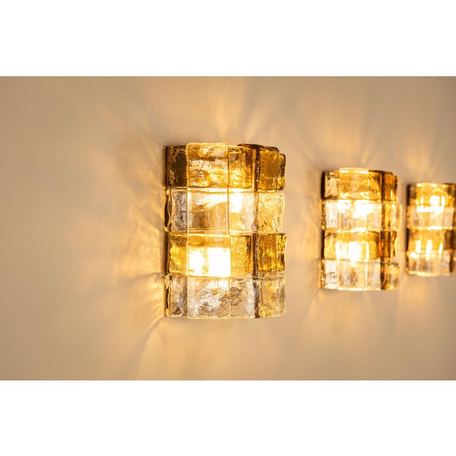 Olive LP277 Wall Lamps in Tobacco and Crystal Glass by Carlo Nason for Mazzega, Italy, 1970s, Set of 3 For Sale - Image 8 of 14