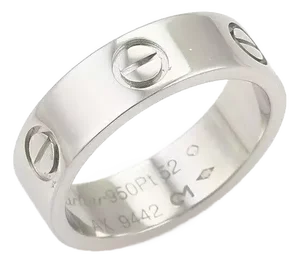Cartier Love Platinum 5.5mm Band Ring, Size 6