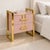 Blush Pink Two-Drawer Bedside Tables with Raised Brass Frames from Justfurnituress SRL, Set of 2 For Sale - Image 9 of 10