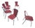 Red Aluminum Chair with Synthetic Weave, 1980s, Set of 6 For Sale