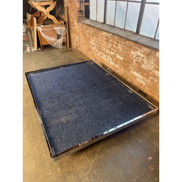 Mid-Century Modern Chrome Queen Platform Bed For Sale In Chicago - Image 6 of 8