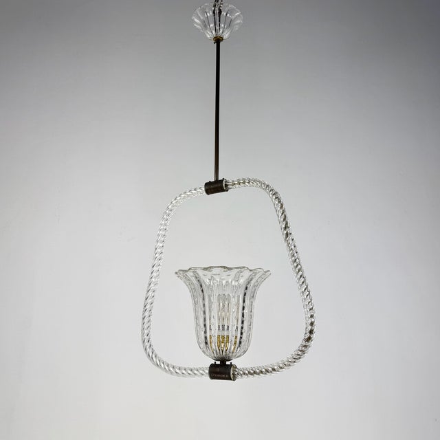 Murano Glass Pendant Lamp from Barovier Toso, 1940s For Sale - Image 13 of 13