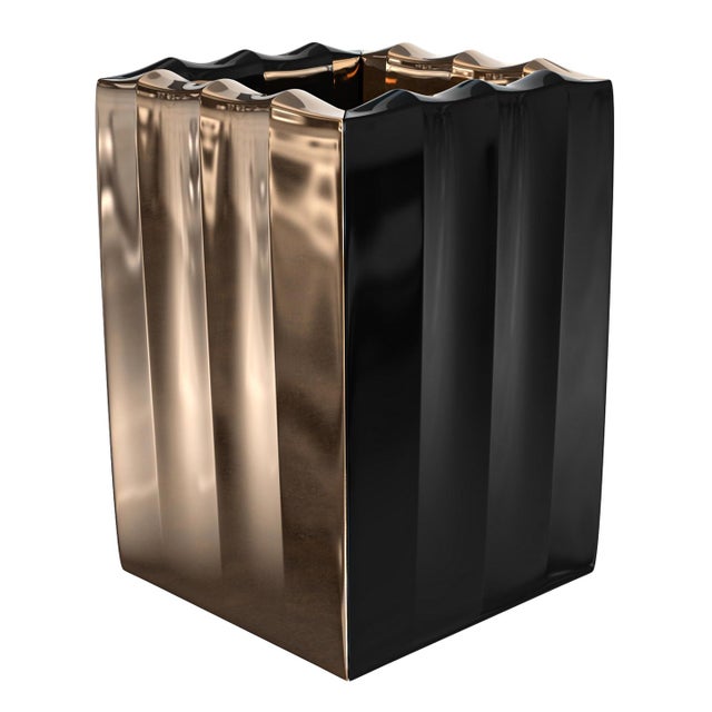 "Stradale" Ice Bucket With Bronze and Stainless Steel, Handcrafted For Sale In Los Angeles - Image 6 of 6
