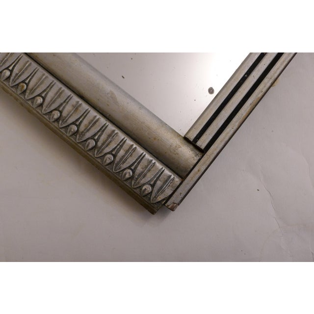1950s Small Art Deco Mirror with Silvered Wooden Frieze Frame, 1930s For Sale - Image 5 of 12