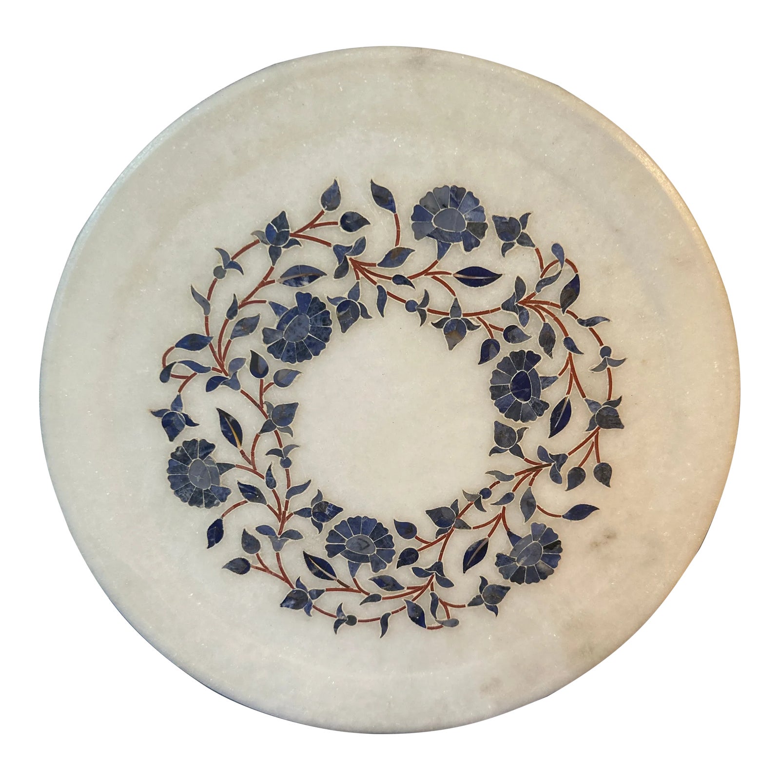 1980s Decorative Marble Inlay Plate | Chairish