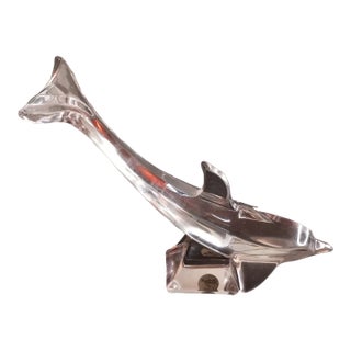 Vintage Cristal D Arques France Crystal Dolphin Figurine For Sale