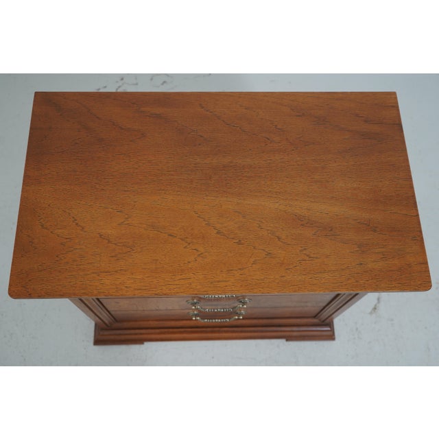 Pair Thomasville Walnut Finish Nightstands For Sale - Image 11 of 18