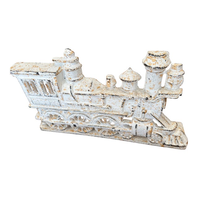 1930s Vintage Cast Iron Locomotive Train Doorstop For Sale