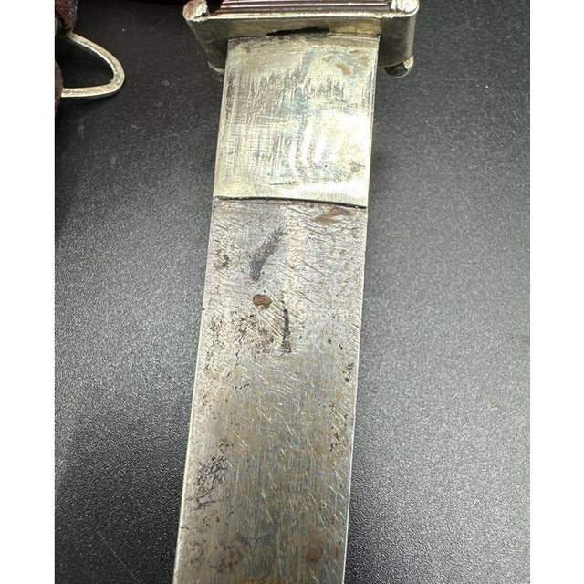 Tuareg Dagger With Hand Tooled Leather & Metal Scabbard For Sale - Image 13 of 16