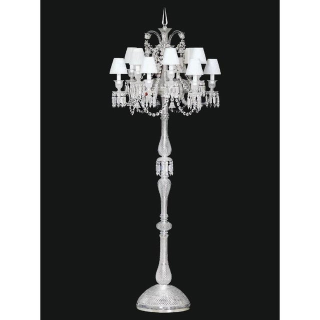 Contemporary Collection Regina Floor Lamp in Metal and Crystal by Jago For Sale - Image 3 of 17