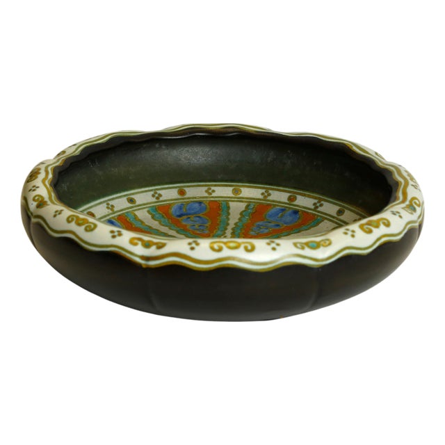 Vintage Dutch Art Deco Hand-Painted Bowl, 1923 For Sale