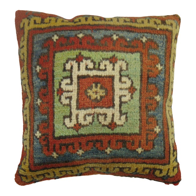 Zabihi Collection Turkish Bergama Rug Pillow For Sale