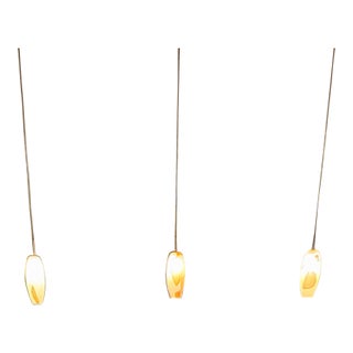 Contemporary Studio Art Glass Amber Pendants – Set of 3 For Sale