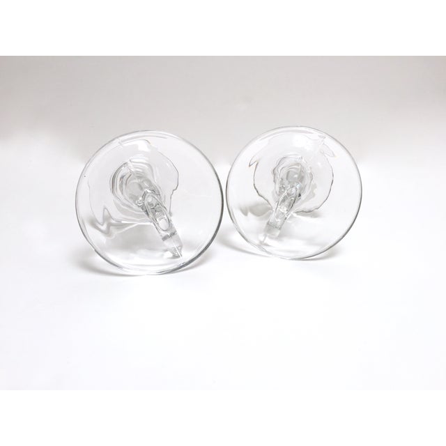 Vintage Glass Horn Taper Candle Holders A Pair Chairish