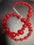 1960s Red Cats Eye Lucite Beads Interspersed With Cherry Red Faceted Glass For Sale - Image 4 of 5
