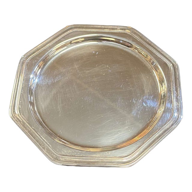 Silver-Plated Metal Bottle Coaster with Villars Pattern from Christofle For Sale