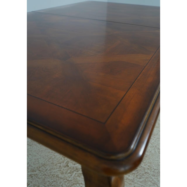 1980s Drexel Heritage French Provincial Parquetry Inlaid Dining Table For Sale - Image 5 of 18