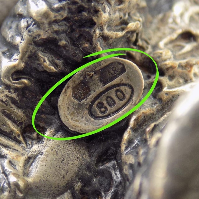 Vintage Italian Handmade Genuine Silver Large and Detailed Bear Figurine Sculpture Miniature For Sale - Image 9 of 11