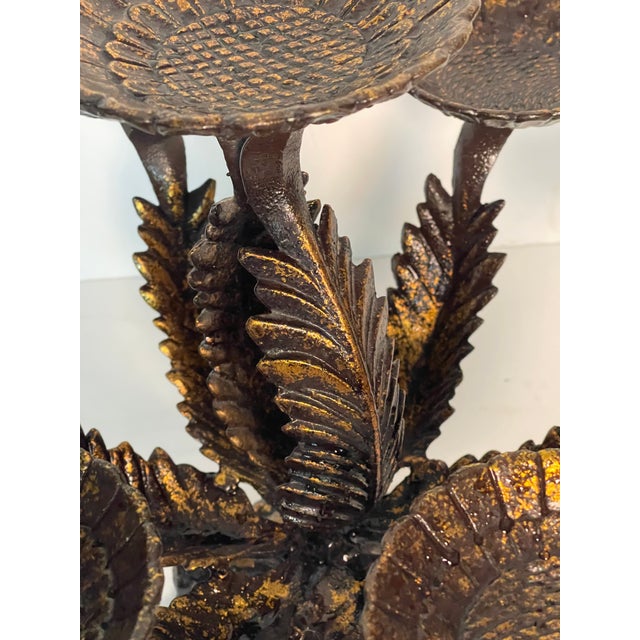 1970s Bronze Artichoke Style 7 Arm Centerpiece or Candelabra For Sale - Image 4 of 4