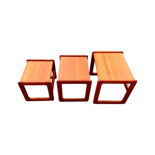 Wood Danish Nesting Tables in Teak, 1960s-1970s, Set of 3 For Sale - Image 7 of 9