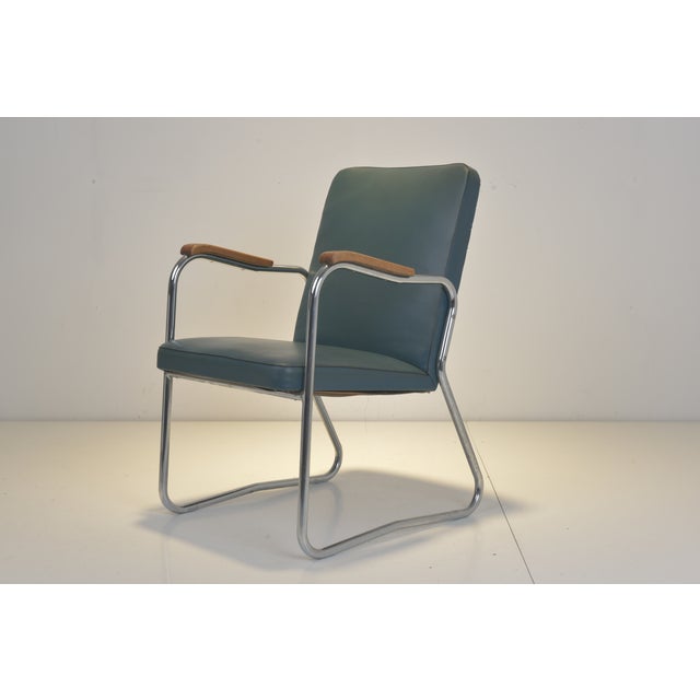 Wood Tubular Steel Armchair from Mauser, Germany, 1959 For Sale - Image 7 of 11