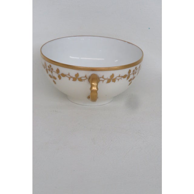 Mid 20th CenturyJWH Bavaria Fine Porcelain Tea Cup White With Gold Gilt Rim and Florals For Sale - Image 4 of 12