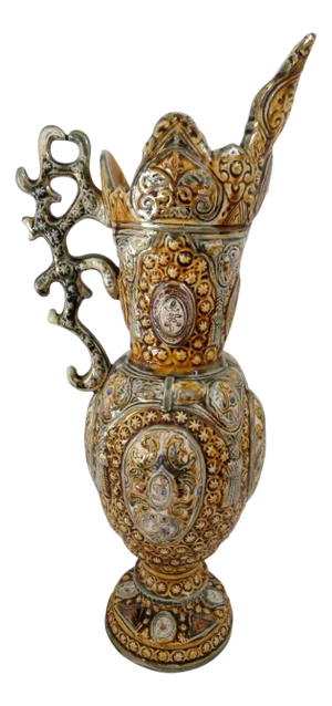 Large Italian Ornate Majolica Jug, 1960s