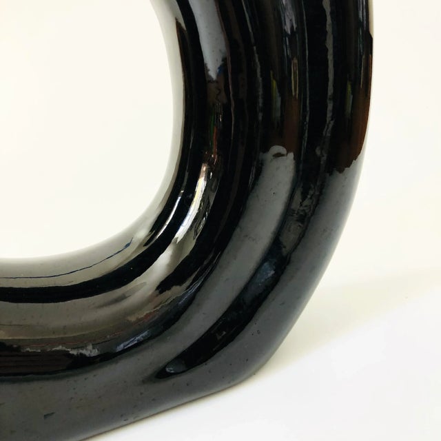 Black Large Postmodern Circular Vase For Sale - Image 8 of 10